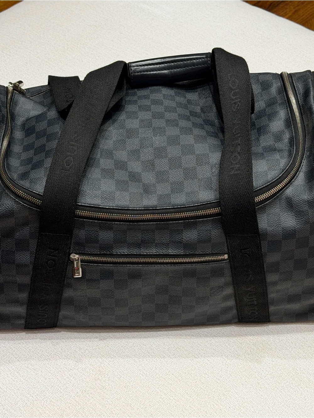 Louis Vuitton Black Damier Graphite Travel rolling Duffel Neo Eole 55 carry-on